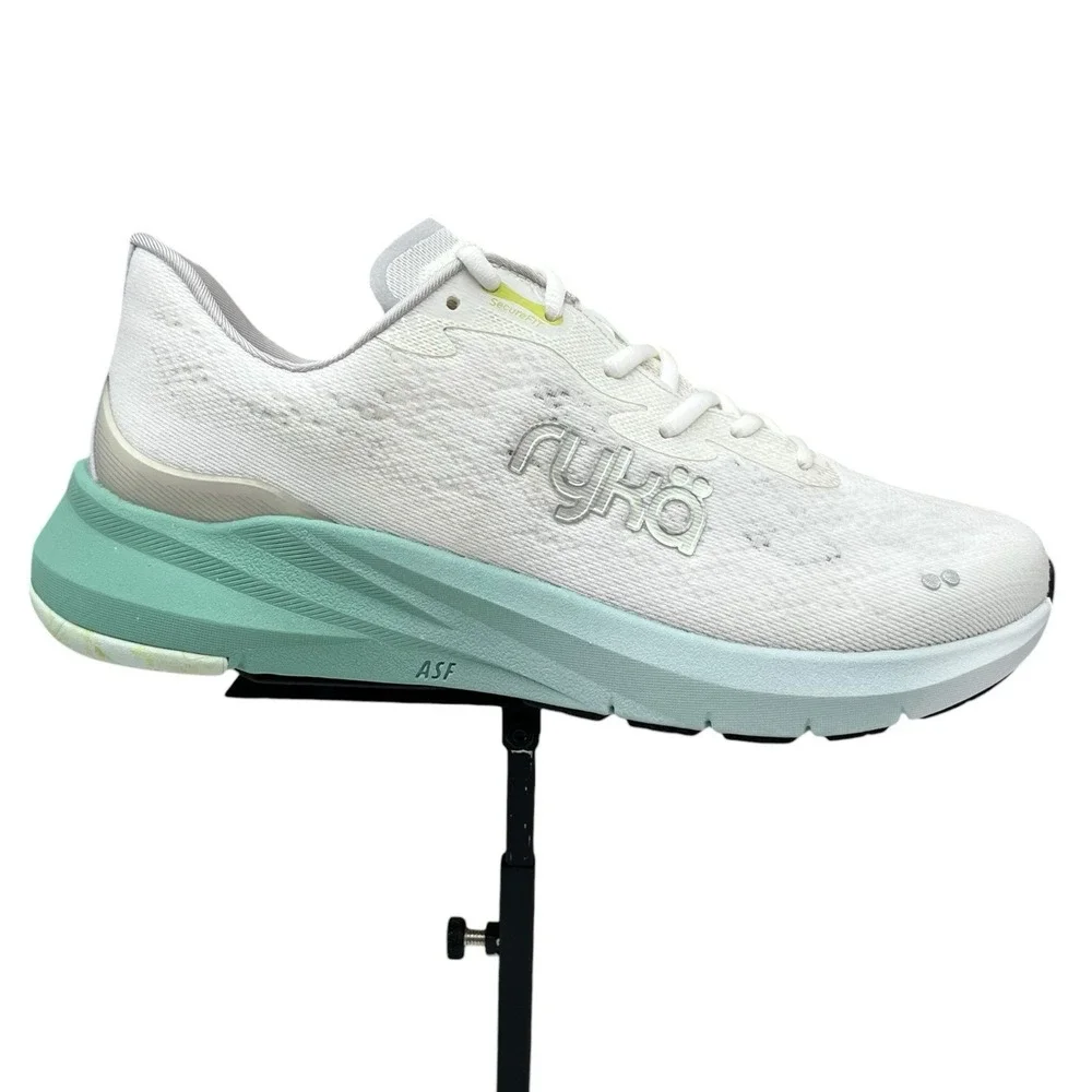 Ryka Euphoria Run Womens Athletic Shoes Size 7.5 Wide Width White/Green Sneakers
